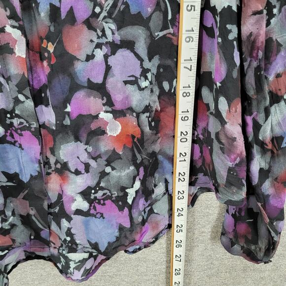 BELLA DAHL FLORAL HIPSTER BUTTON SHIRT, SIZE L - Picture 9 of 9